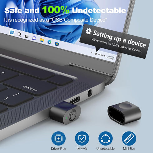 aMZCaSE Mouse Jiggler Undetectable,USB Mouse Mover Jiggler with Switch Button,Automatic Mouse Shaker with 3 Jiggle Modes,Driver-Free, Plug & Play,...