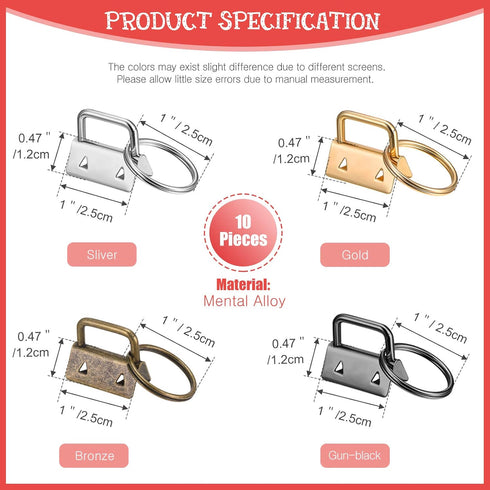 60 Pieces Key Fob Hardware Set, 20 Key Fob Hardware Wristlet with Ring 20 Leather Keychain Tassels 20 Swivel Snap Hooks for Keychain Making Suppli...