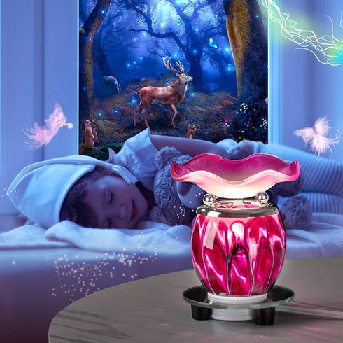 HUNANBANG 1 X Purple Tie Dye Electric Oil Warmer with a Mirrored Base...