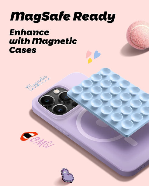 amBand Magnetic Suction Phone Grippy for MagSafe Case, Silicone Cup Sticky Mount Holder for iPhone 12/13/14/15 Pro Max/Pro/Plus/Mini, Hands-Free S...