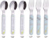 ANNOVA Kids Silverware 6 Pieces Stainless Steel Children's Flatware Set 3 x Forks, 3 x Dinner Spoons Plastic Handle, Toddler Utensils Without Kniv...