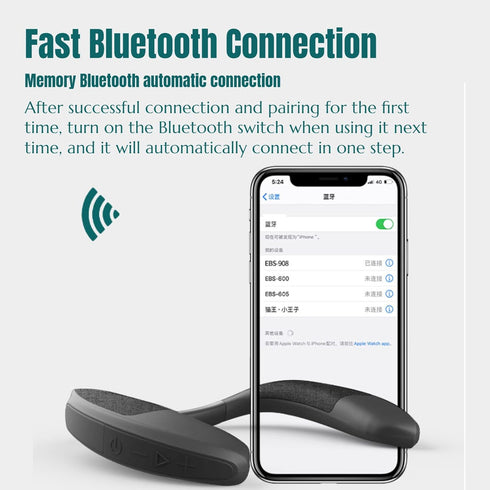 Yoidesu Neckband Portable Bluetooth Speakers, Bluetooth 5.3 Wearable Speaker, Hands Calling, 3D Stereo Surround Sound, Lightweight Outdoor Sound B...