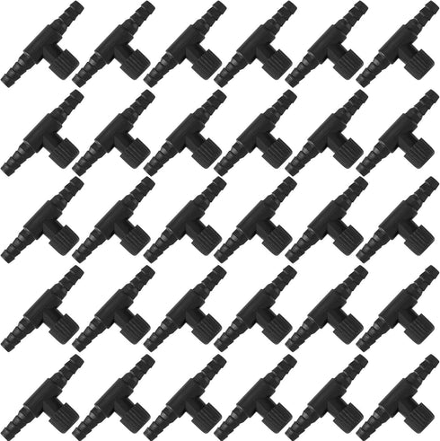 30 Pack Aquarium Air Control Valves for 3/16" ID Air Tube Fish Tank Single Way Air Flow Controllers Regulators Adjustable Black Plastic Aquarium H...