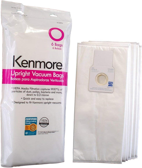 Kenmore 53294 6 Pack Type O HEPA Vacuum Bags for Upright Vacuums...
