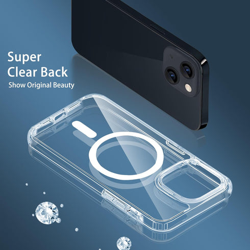 Magnetic Case Compatible with iPhone 13 Mini Case, Compatible with MagSafe Wireless Charging, Transparent Anti-Scratch Back Shockproof Protective ...