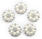 10 Pieces Pearl Rhinestone Buttons, Faux Pearl Snowflake Rhinestones Buttons, Flat Back Flower Rhinestone Buttons Pearl Sew on Clothing Buttons fo...
