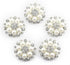 10 Pieces Pearl Rhinestone Buttons, Faux Pearl Snowflake Rhinestones Buttons, Flat Back Flower Rhinestone Buttons Pearl Sew on Clothing Buttons fo...