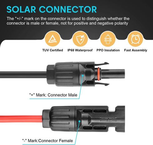 4-in-1 Solar Panel Adapter Connectors to Anderson XT60 DC 5.5x2.1mm DC 7.9x0.9mm Connector Solar Splitter Parallel Adapter Cable for Solar Portabl...