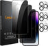 3+3 Pack Privacy Screen Protector for iPhone 14 Pro Max 6.7-Inch with 3 Pack Camera Lens Protector, Anti Spy Tempered Glass Film 9H Hardness Bubbl...