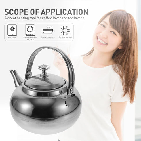 Hemoton Stainless Steel Tea Kettle with Tea Infuser Tea Pots for Stove Top Water Boiling Kettle Classic Stovetop Kettle with Universal Base 1.2L...