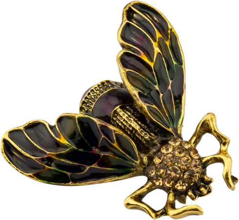 Knighthood Antique Gold Bee with Criss Cross Detailing Wing Lapel Pin/Brooch...