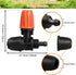 Upgraded Locked 3 Way Atomizing Nozzle for 1/4" Drip Tubing, 25 Pcs Adjustable Micro Spray Irrigation Emitters Tee Misting Drippers for Drip Sprin...