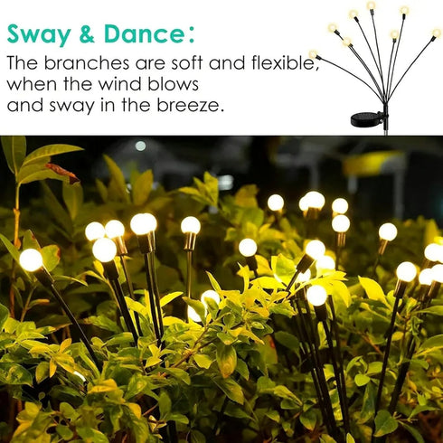 Solar Garden Lights 1 Pack 8 Led flower bed lights- Beautiful and Decorative Outdoor Patio Decor with Swaying Fairy Lights - Ground Solar Lights f...