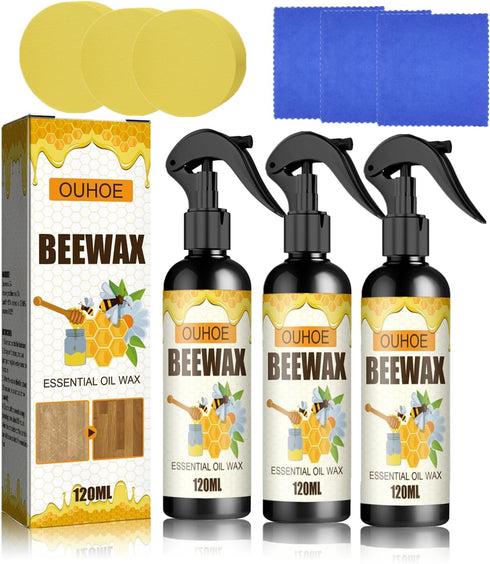 3PC Natural Micro-Molecularized Beeswax Spray,Beeswax Furniture Polish Spray,Original Beeswax Furniture Polish,Beeswax Spray Cleaner,Furniture Bee...