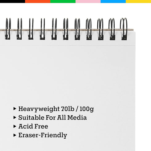 Art-N-Fly Sketchpad for Travel and Portable Sketch Work - Two Pack Spiral Bound 200 Sheets Total - Pad 70lb/100g for Drawing (5.5x8.5")...