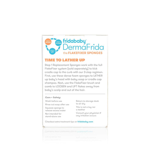 Frida Baby Replacement Sponges for The 3-Step Cradle Cap System by Dermafrida The Flakefixer 2 Pack of Soft Sponges Work with The Flakefixer Syste...