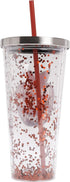 Spoontiques - Glitter Filled Acrylic Tumbler - Glitter Cup with Straw - 20 oz?- Stainless Steel Locking Lid with Straw - Double Wall Insulated - B...