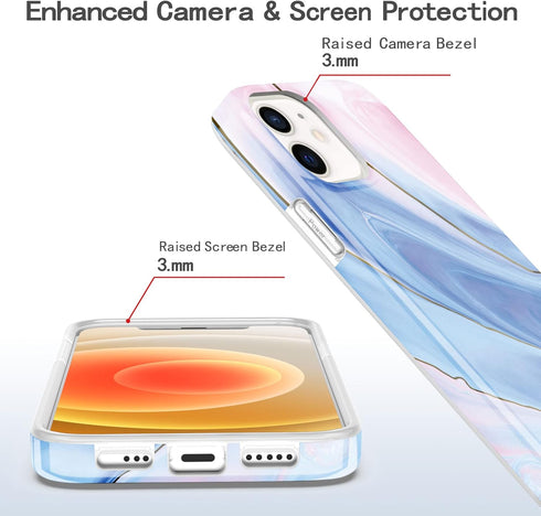 BAISRKE iPhone 12 Pro Case,iPhone 12 Gold Sparkle Glitter Marble Slim Shockproof Flexible Bumper TPU Soft Case Rubber Silicone Cover Phone Case fo...