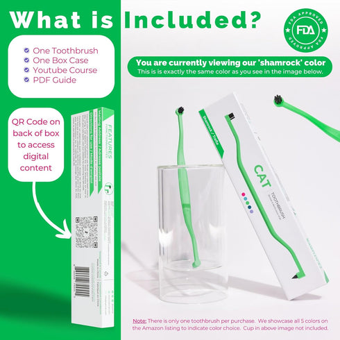 RYERCAT Dual Sided Cat Toothbrush - Kitten Toothbrush with Micro Head to fit into Cat/Kittens Mouth - Cat Dental Care Supplies - Pet Toothbrush fo...