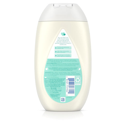 Johnson's Baby CottonTouch Newborn Baby Face and Body Lotion, Hypoallergenic Moisturization for Baby's Skin, Made with Real Cotton, Paraben-Free, ...