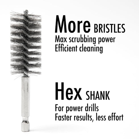 6pcs Copper Tube Pipe Cleaner, 1/2” 3/4” 1” Pipe Cleaning Brush Set, Stainless Steel Wire Bore Brushes for Power Drill, 1/4 Inch Hex Shank...