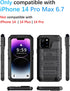 Unitedtime for iPhone 14 Pro Max Case Waterproof with Built-in Screen Protector Full Body Rugged Hard Silicone, Military Grade Shockproof Dustproo...