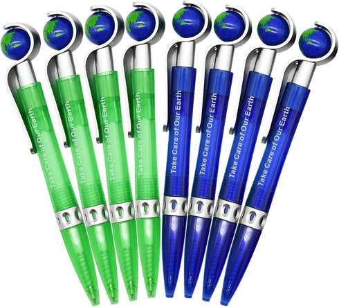 Maydahui 30 Pcs Cute Earth Pens Retractable Earth Globe Spins Pens Tellurion Shape Ballpoint Pens Black Ink Novelty Earth Day Favor Pens for Stude...