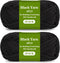 Black Cotton Yarn - Black Yarn for Crocheting-Soft Knitting Yarn for Crafts&Crocheting DIY 2 Pack of 100g/3.5oz Soft Cotton Yarn for Handicraft Kn...