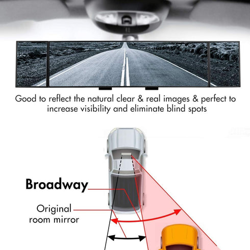 MIAOKE Rear View Mirror, 15-inch Clip on Rearview Mirrors, Wide Angle Curved Rearview Mirror, Interior Blind Spot Mirrors for Car...