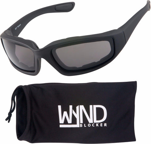 WYND Blocker Polarized Motorcycle & Fishing Floating Sports Wrap Sunglasses (Black/PZ Smoke Lens)...