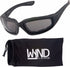 WYND Blocker Polarized Motorcycle & Fishing Floating Sports Wrap Sunglasses (Black/PZ Smoke Lens)...