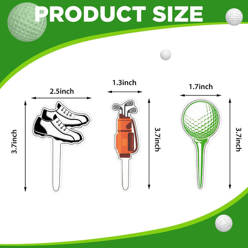 Golf Theme Cupcake Toppers Golf Shoe Cupcake Picks Golf Bag Toothpicks Golf Ball Birthday Cake Decorations for Baby Shower Party Favors Supplies (...