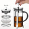 French Press Coffee and Tea Maker Single Serve Coffee Brewers Glass Classic 304 Stainless Steel Coffee Press Heat Resistant Thickened Borosilicate...
