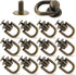 12Pcs Bronze D Ring Screw Ball Post Head Buttons Stud Screw Bronze Ball Studs Rivets with D Ring Metal Ring for Wallet Strap Shoe Accessories Leat...