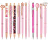 BESARME 12 Pcs Pink Pens Set, Mother's Day Gifts Pink Gifts for Women Crystal Ballpoint Pens Retractable Glitter Fancy Pens for Journaling Offices...