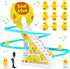 Small Duck Climbing Stairs Duck Roller Electric Track Slide Stairs Coaster Toys for Toddlers Indoor Toy with LED Flashing Lights (Duck)...