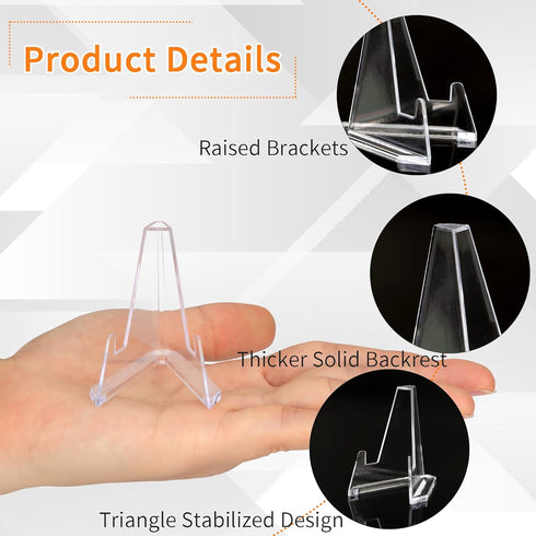 15 Pack Card Display Stands Acrylic Card Display Clear Mini Card Stands Sports Card Holder for Display Challenge Medals Baseball Card Trading Card...