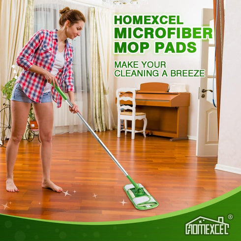 HOMEXCEL Microfiber Mop Pads Compatible with Swiffer Sweeper Mops, Reusable and Machine Washable Floor Mop Pad Refills, Mop Head Replacements for ...
