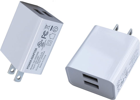 Wall Charger, USB Adapter, SUPWISER 2 Pack 10W Dual Port Quick Charger Plug Cube Replacement for iPad iPhone 15/14/13/12/11/XR/8/7/6S/6/5,Samsung ...
