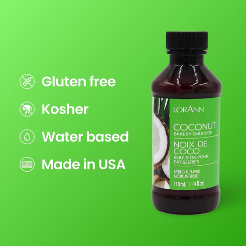 LorAnn Oils Coconut Bakery Emulsion: True Essence, Ideal for Boosting Fruit Tones in Cakes, Cookies & Desserts, Gluten-Free, Keto-Friendly, Extrac...