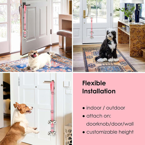 FOLKSMATE Dog Doorbells for Potty Training, Buckle Adjustable Puppy Dog Door Bells with Extra Loud Bells for Dogs Training, Housebreaking, Door Kn...