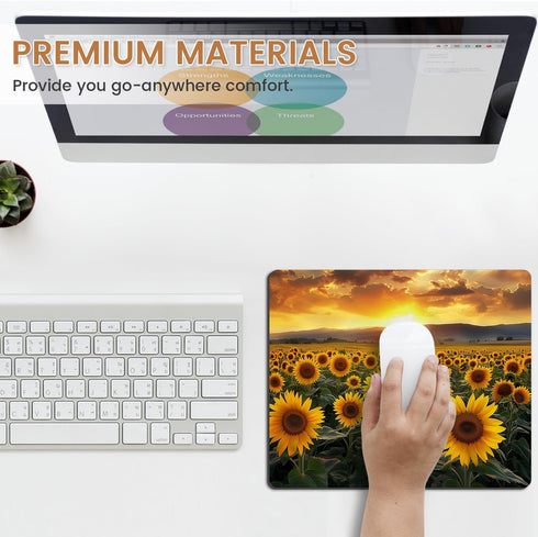 Mouse Pad, Non-Slip Rubber Base Mouse Mat Mousepad Waterproof Gaming Mouse Pad for Wireless Mouse, Computers Laptop Home Office (sunflower)...