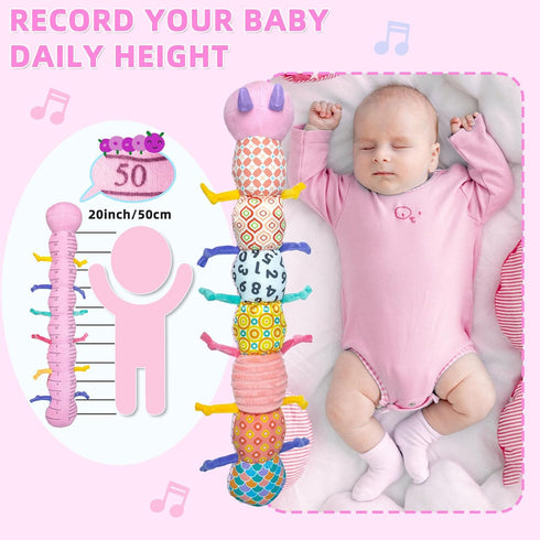 Baby Infant Musical Toy Soft Stuffed Animal Toy with Multi Textures,Rattle,Crinkle,Newborn Baby Toy for 0 3 6 9 12 Months Girls Boy Gift,Caterpill...