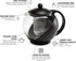 Primula Half Moon Teapot with Removable Infuser, Glass Tea Maker with Reusable Fine Mesh Stainless Steel Filter, Dishwasher Safe, 40-Ounce, Black...