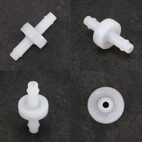 Mudder 4 Packs Check Valve, 1/4 Inch 6mm PVDF Wear-Resistant One-Way Check Valve for Fuel Gas Liquid Air...