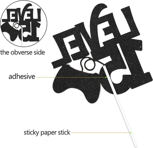 Level 15 Game Birthday Cake Topper - Video Game Boy's 15th Birthday Level Up Party Blue Cake Supplies - Game On Winner Gaming Party Decoration...