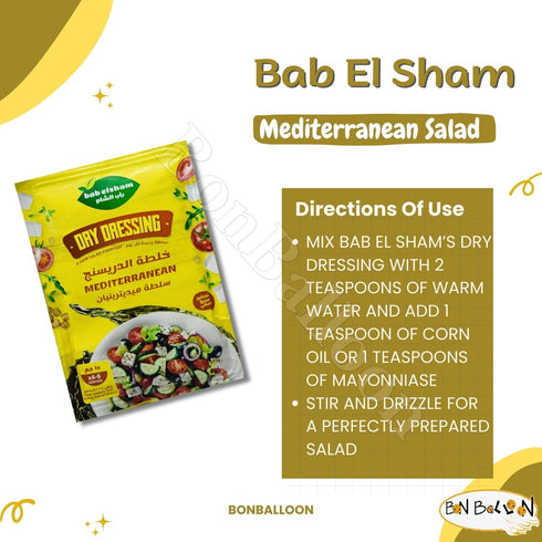 Bab El Sham's Mediterranean Dry Dressing Powder Ground Mix Spice Spices Seasoning Natural Premium Herbs Herbal Salad Vegan Non Gmo (8 Pack = 4.23 ...