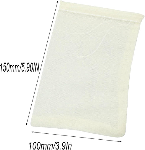 24PCS Drawstring Filter Bags Reusable Pure Cotton Muslin Bags for Soup Herbal Medicine Marinade Tea Infusion Seasonings Residue Separation Househo...