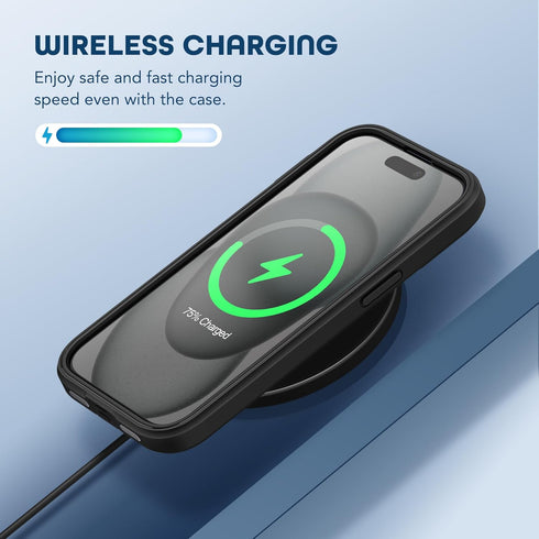 TIESZEN Compatible with iPhone 15 Plus Case, with Built-in 9H Tempered Glass Screen Protector & Upgraded Camera Protection, Dustproof Cover Design...