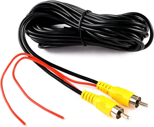 DALLUX Backup Camera RCA Video Cable,Car Reverse Rear View Camera Video Cable with Detection Wire(20FT/6m),AV Extension Cable with RCA Video Femal...